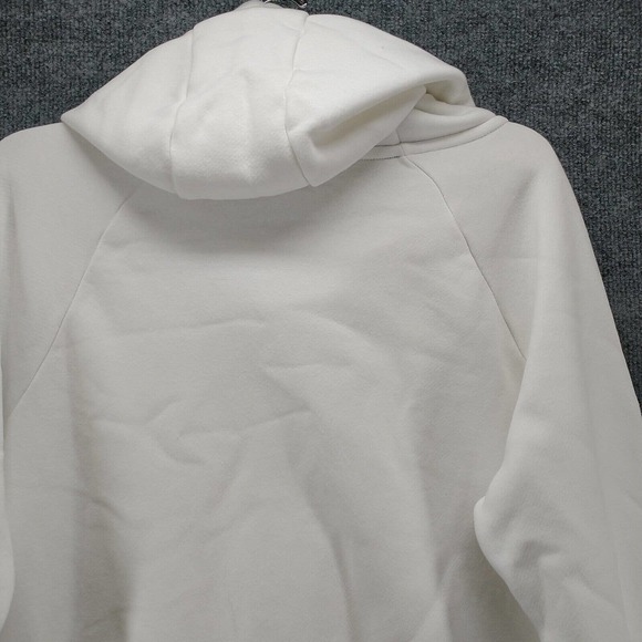 Nike Mens Hoodie White Medium Metallic Logo Funnel Neck Pullover Long Sleeve - Picture 6 of 15